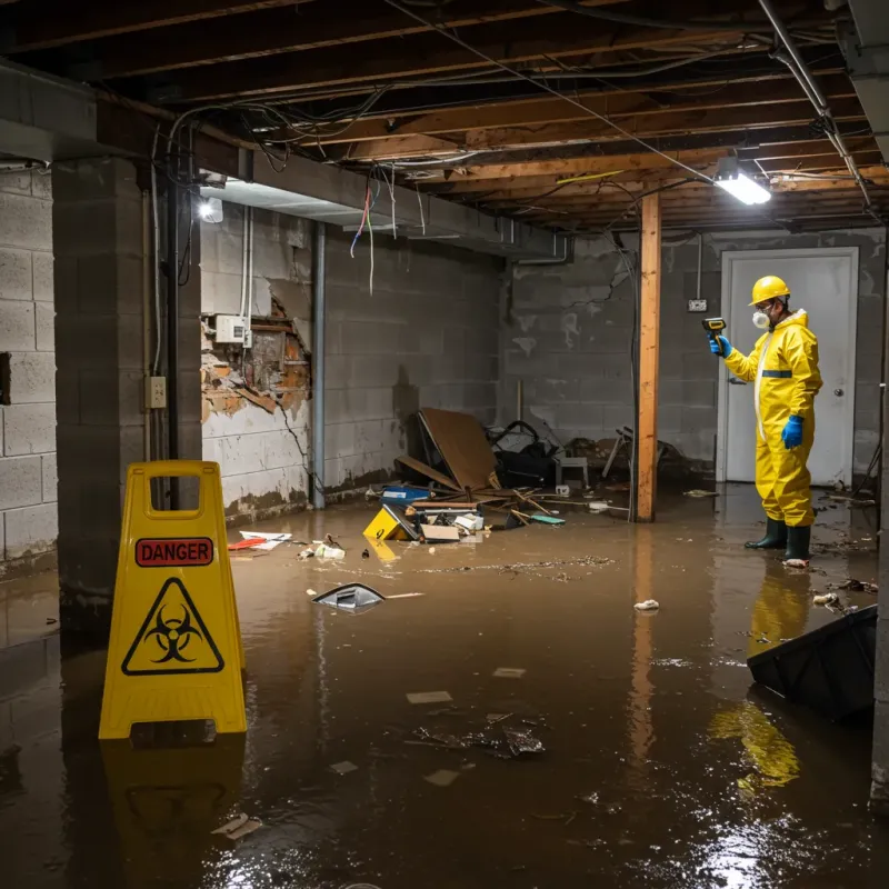 Flooded Basement Electrical Hazard in Stanfield, NC Property