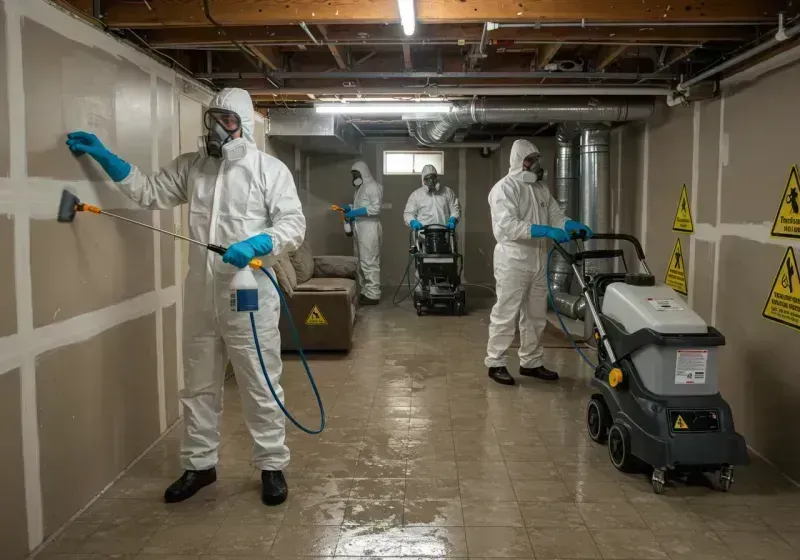 Basement Moisture Removal and Structural Drying process in Stanfield, NC